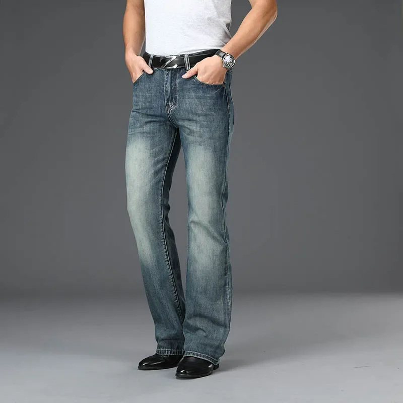 Denim Flared Jeans Men  Boot Cut Denim Pants Comfortable Slightly Slim Classic Loose Casual Blue Black Trousers For Male Bootcut 3