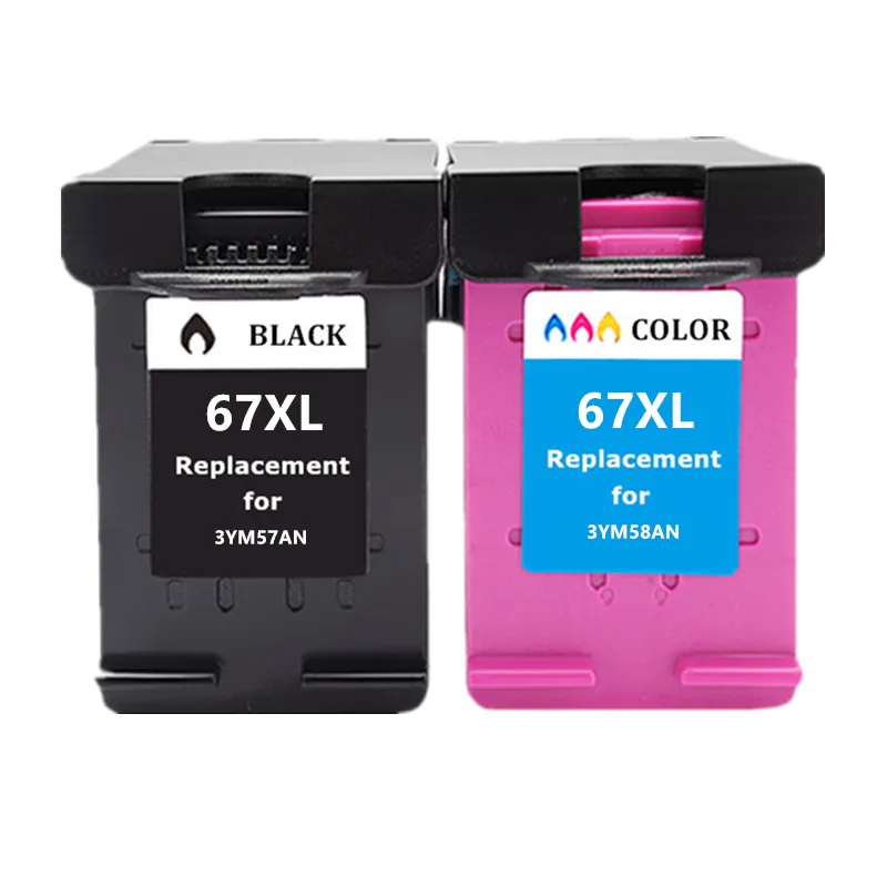 Remanufactured Ink Cartridge Inkjet For HP67 67XL For HP 67 ENVY 6052 6055 6058 Deskjet 1225 2732 Printer