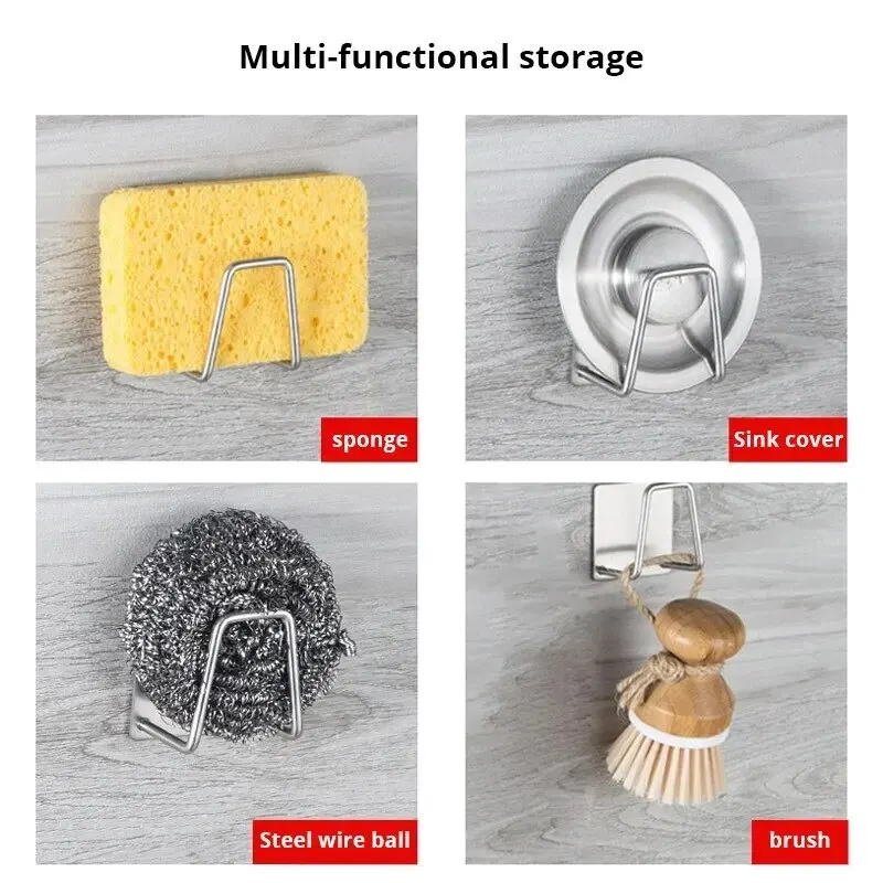 Sink Sponge Rack Stainless Steel For Sponge Steel Wire Ball Draining 1pc