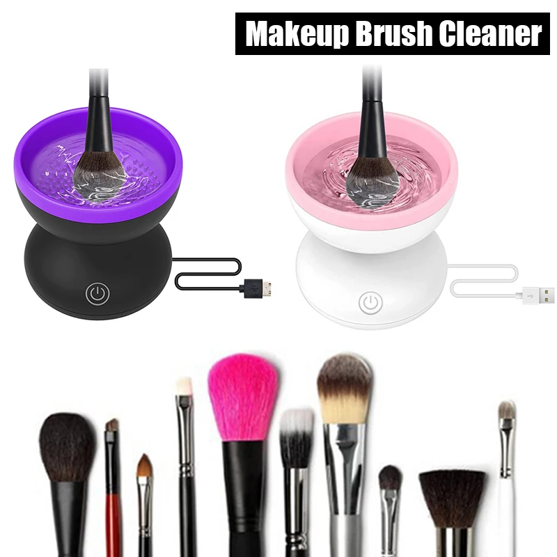 Electric Makeup Brush Cleaner Machine USB Charging Portable Silicone