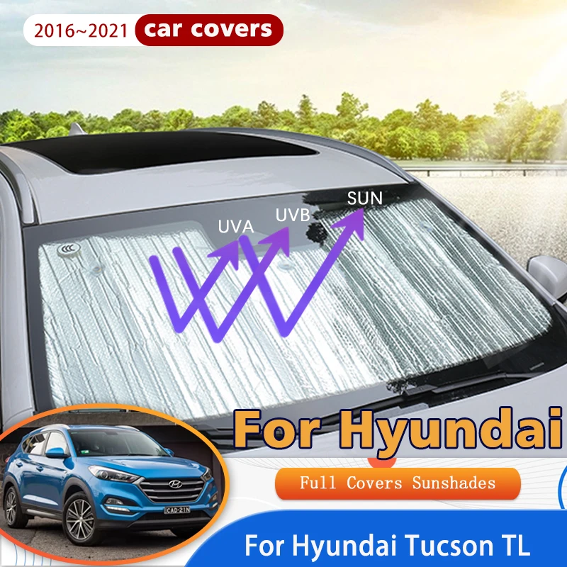 

Full Covers Sunshades For Hyundai Tucson TL 2016~2021 2017 2018 Car Accessories Sun Protection Windshields Side Window Visor