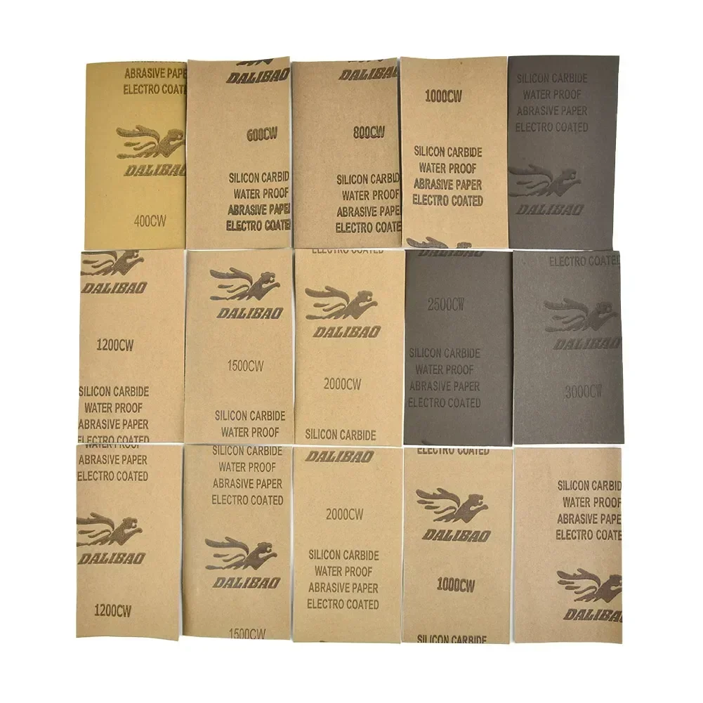 Grit Sandpaper Wet/Dry 400 600 3000 800 1000 1200 1500 2000 2500 Silicon Carbide Automotive Tools 15pcs/Set sandpaper disc