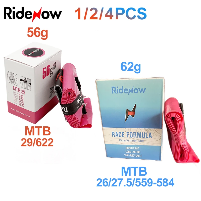 Ridenow 초경량 자전거 이너 튜브, MTB 자전거 튜브, 밸브 길이 프렌치 45mm, 산악 자전거 튜브, 26 인치, 27.5 인치, 29 인치 AliExpress