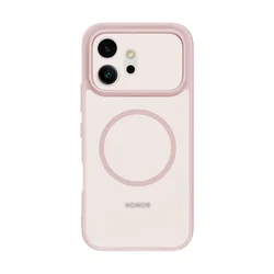 Transparent Slim Camera Protective Phone Case Cover for Honor 600 Pro (Pink With Magsafe)