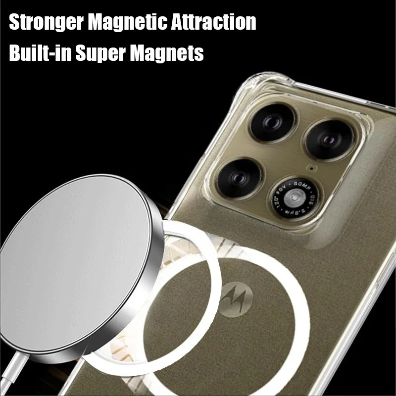 Transparent Shockproof Cover with MagSafe Magnetic Wireless Charging Compatibility