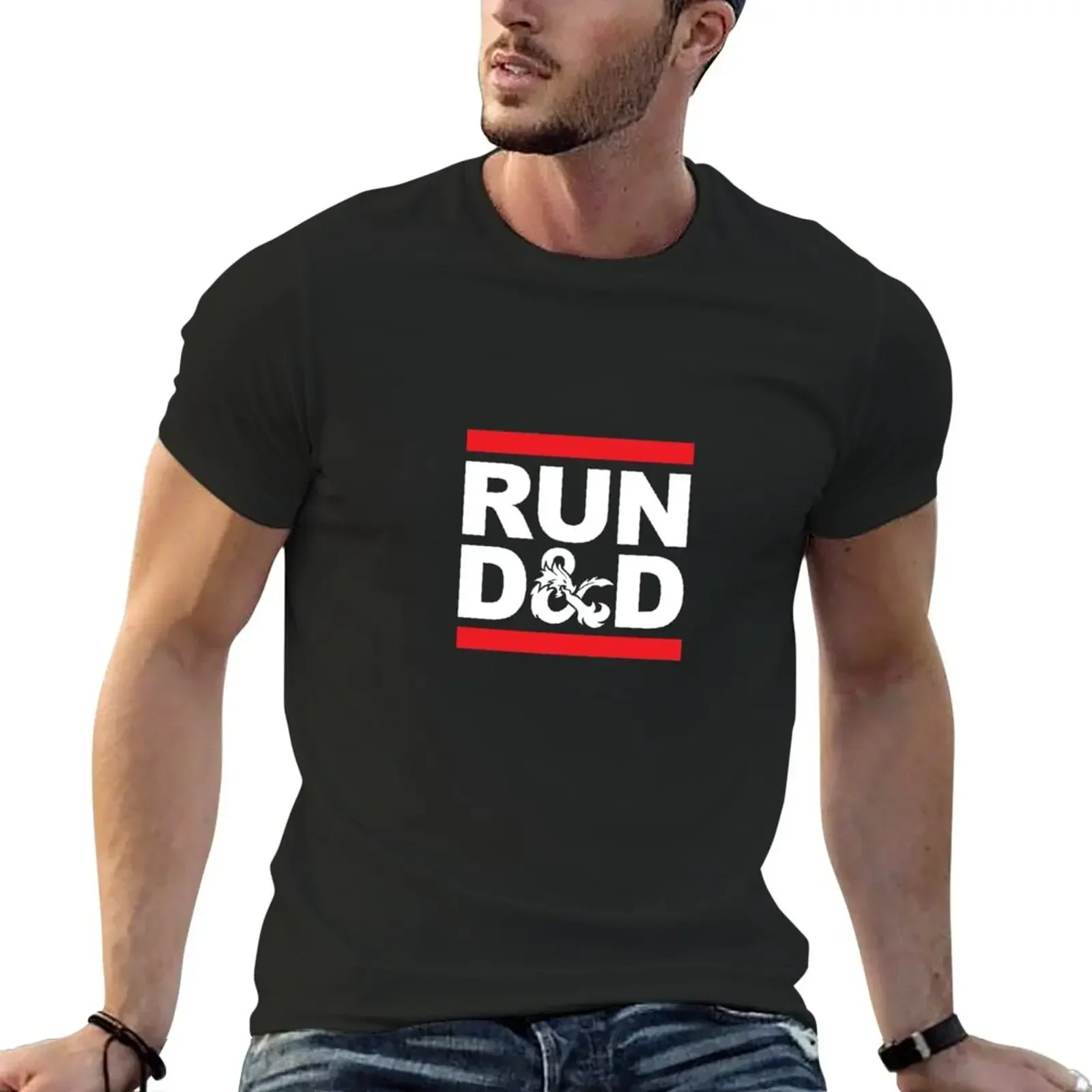 

Футболка Run D & D, мужские летние черные футболки