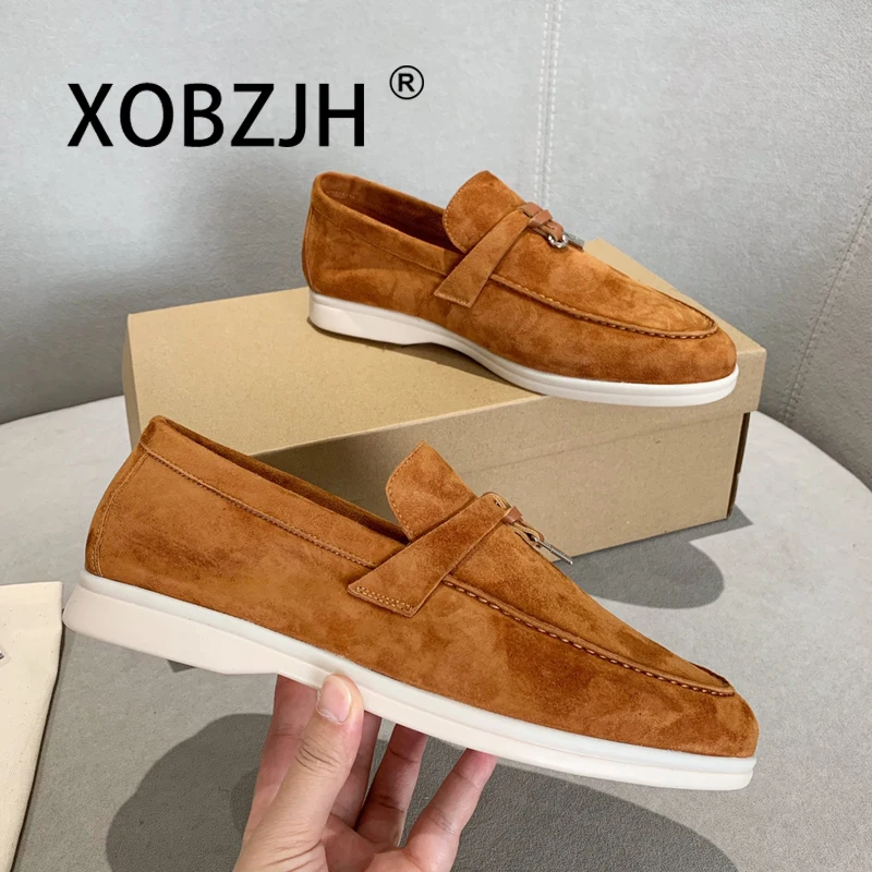 

Loafers Summer Walk Shoes Moccasines Suede Women Spring Autumn Fashion Causal leather Metal Pendant Flat Shoes Lazy SlipOn Mules