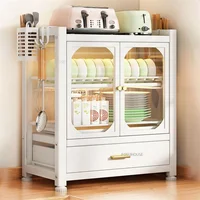 Home Corner Shelf Kitchen Cabinets Drawer Type Cupboard Kitchen Countertop Storage Box with Dishes and Chopsticks Storage Rack 1