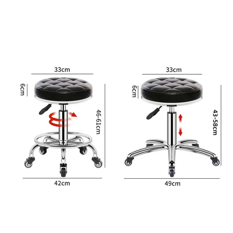 Hairdressing Chair Hair Salon Barber Chairs With Wheels Esthetician Beauty Makeup Lifting Rotating Round Stool Office Furniture