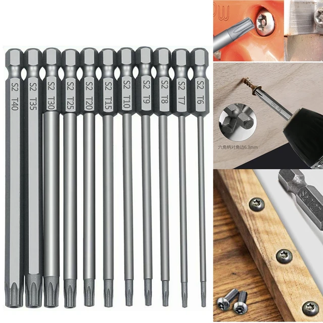 11 Pcs Embout Torx Long En Acier Allié Au Chrome Vanadium 75Mm