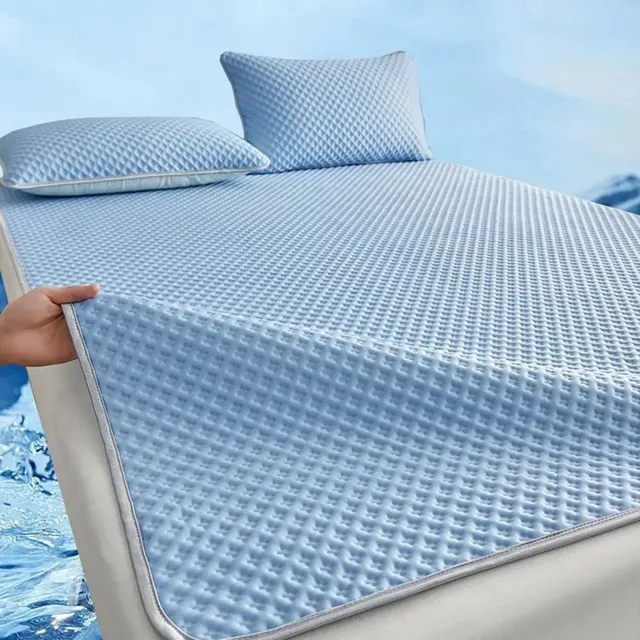 Matelas rafraîchissant respirant, confortable, lavable, tapis de lit en soie glacée, doux pour la peau, tapis de couchage d'été pour la maison 1