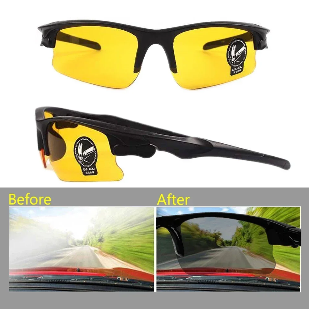 Night Vision Sunglasses Car Motocycle Night Vision Goggles Men Women Anti-glare Safety Driving Outdoor Cycling Riding Skiing Eye Protection
