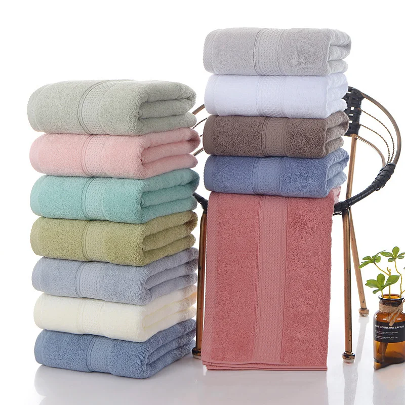 100% Cotton Pure Thick Adult Towels Soft Absorbent Towels for Absorbent Bath Face Microfiber Shower Bathroom Family Hotel 2