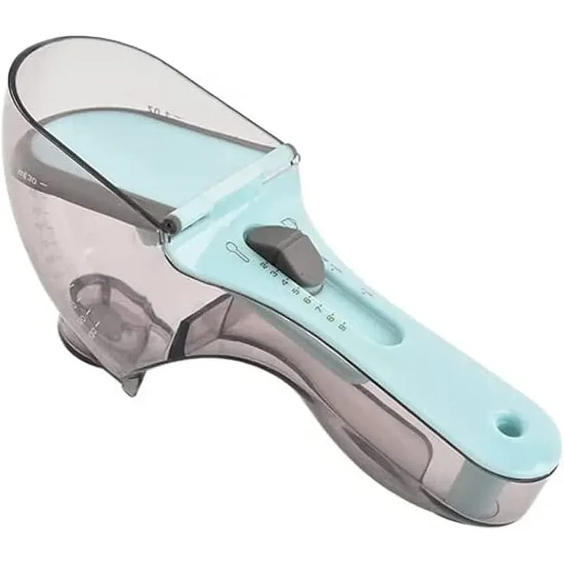 Adjustable Pet Metering Spoon with Plastic Measuring Pet Scoops Cups for Pet Accessories Cat Food Spoon Dog Food Gram Spoon