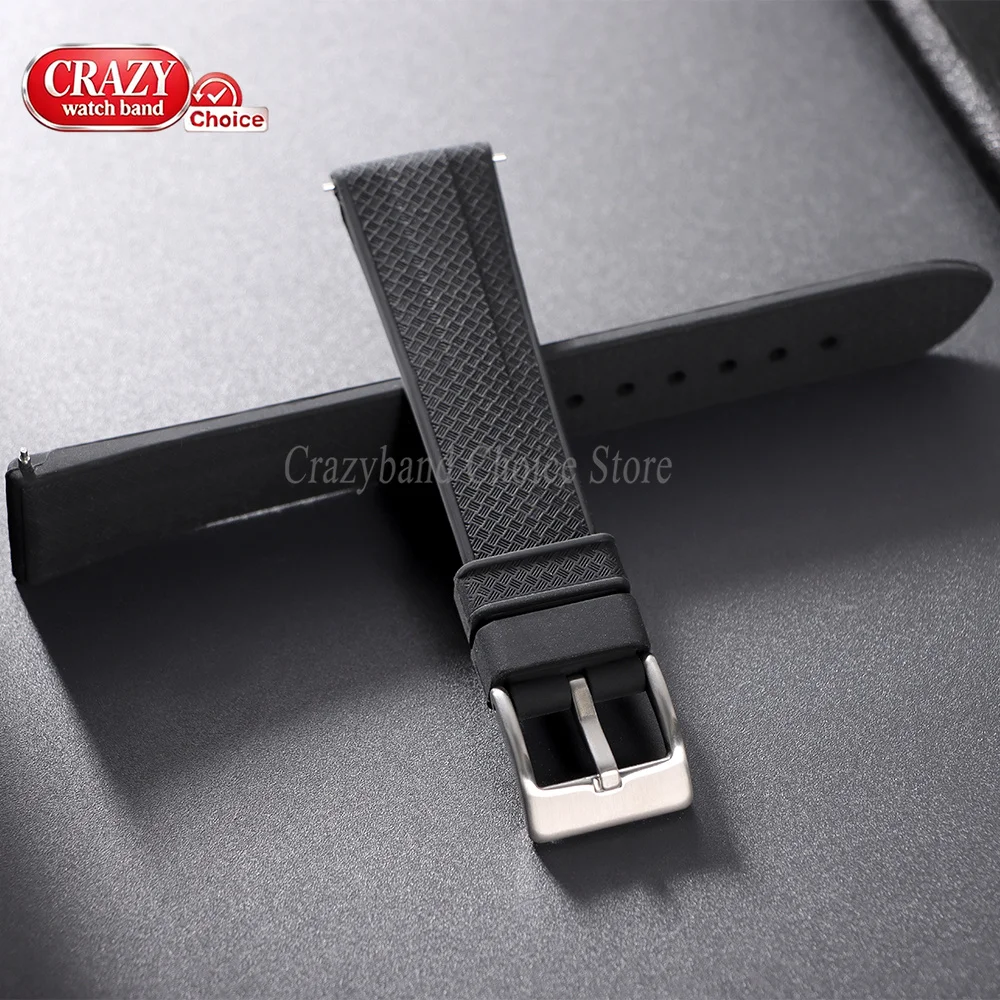 Universal Black Sport Silicone Watch Band with Quick Release