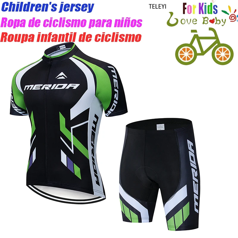 NewKidsCyclingJerseySetboyGirlSummerShortSleevesBikeClothing