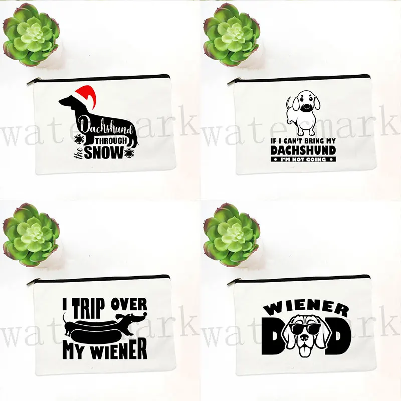 

Female Travel Organizer Toiletry Case for Women Cute Dachshund Dog mom Print Makeup Storage Pouch Cute Pet Animal Cosmetic Bag