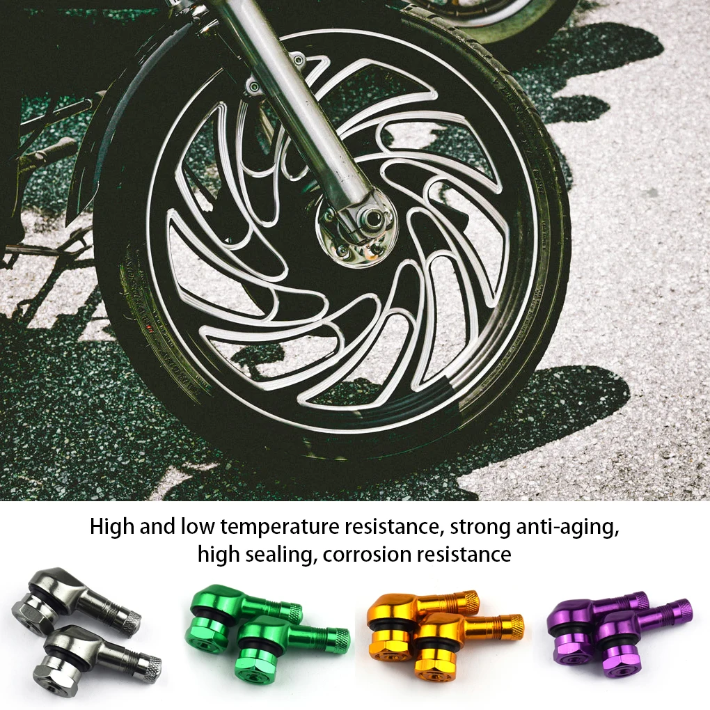 2PCS 밸브 휴대용 90도 각도 범용 튜브리스 밸브 스템