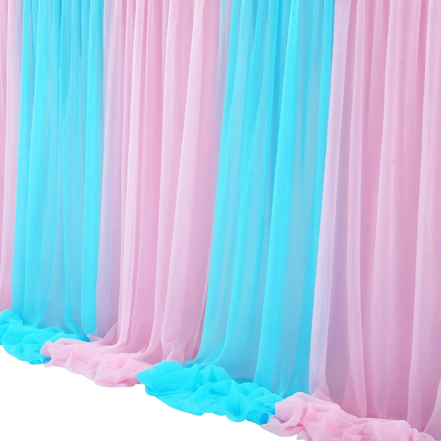 Pink and Blue Table Skirt Tulle Tutu Table Cloths Cover for Baby Shower Birthday Party Dessert Buffet Banquet Table Decorations 6