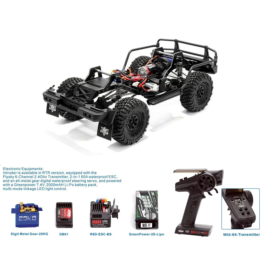 1/10 RGT EX86020 RC Car Intruder LC71 RTR 4WD Remote Control