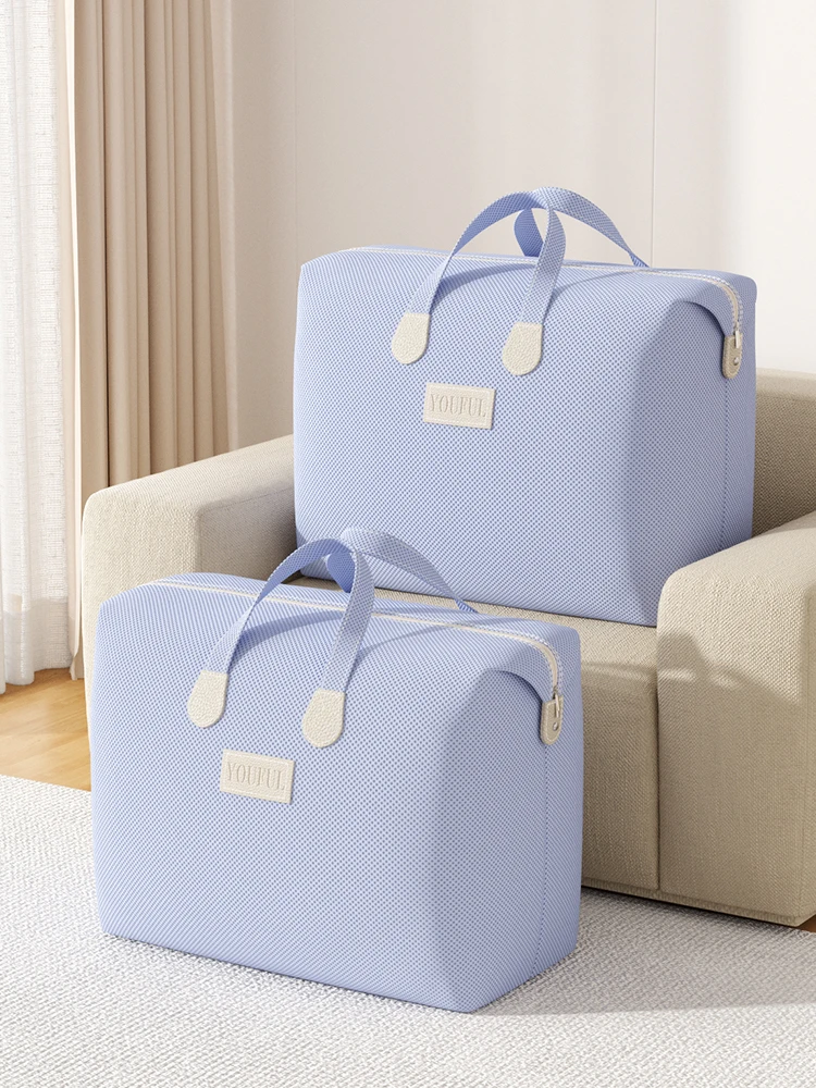 Oversized duffel bag Foldable moving doggy bag Handbag Clothing quilt storage bag College dormitory essentials Blue 6