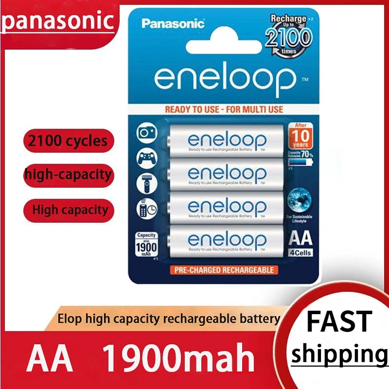  4-40PSNew Panasonic Eneloop 2100mAh AA 1.2V NI-MH Rechargeable Batteries For Electric Toys Flashlight Camera Pre-Charged Battery 