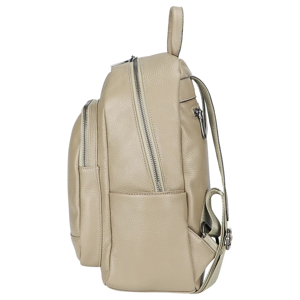 2024 New Genuine leather Large capacity fashion women's Double shoulder top layer cowhide leisure travel Knapsack