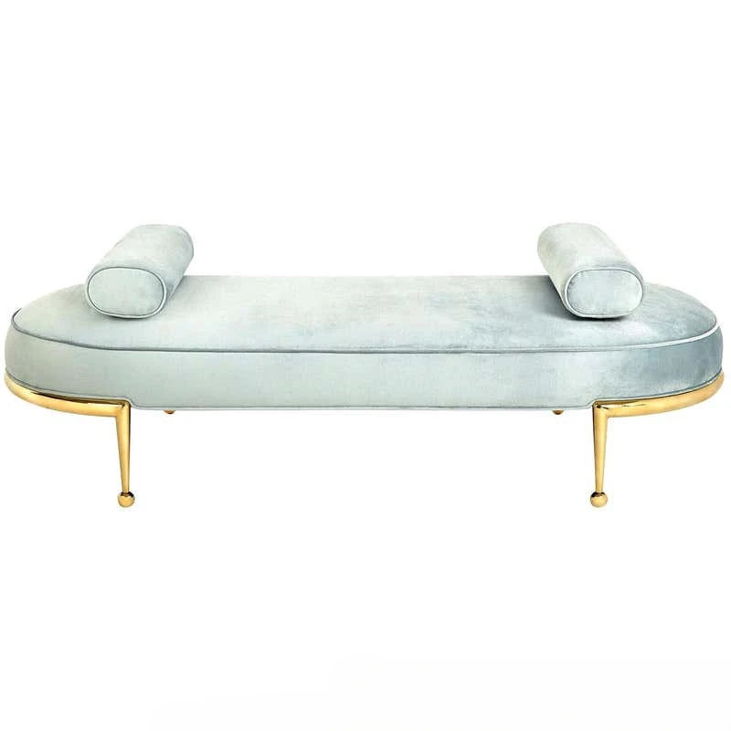 

Stainless steel bed end stool luxury living room clothing store fabric sofa chair imperial concubine couch