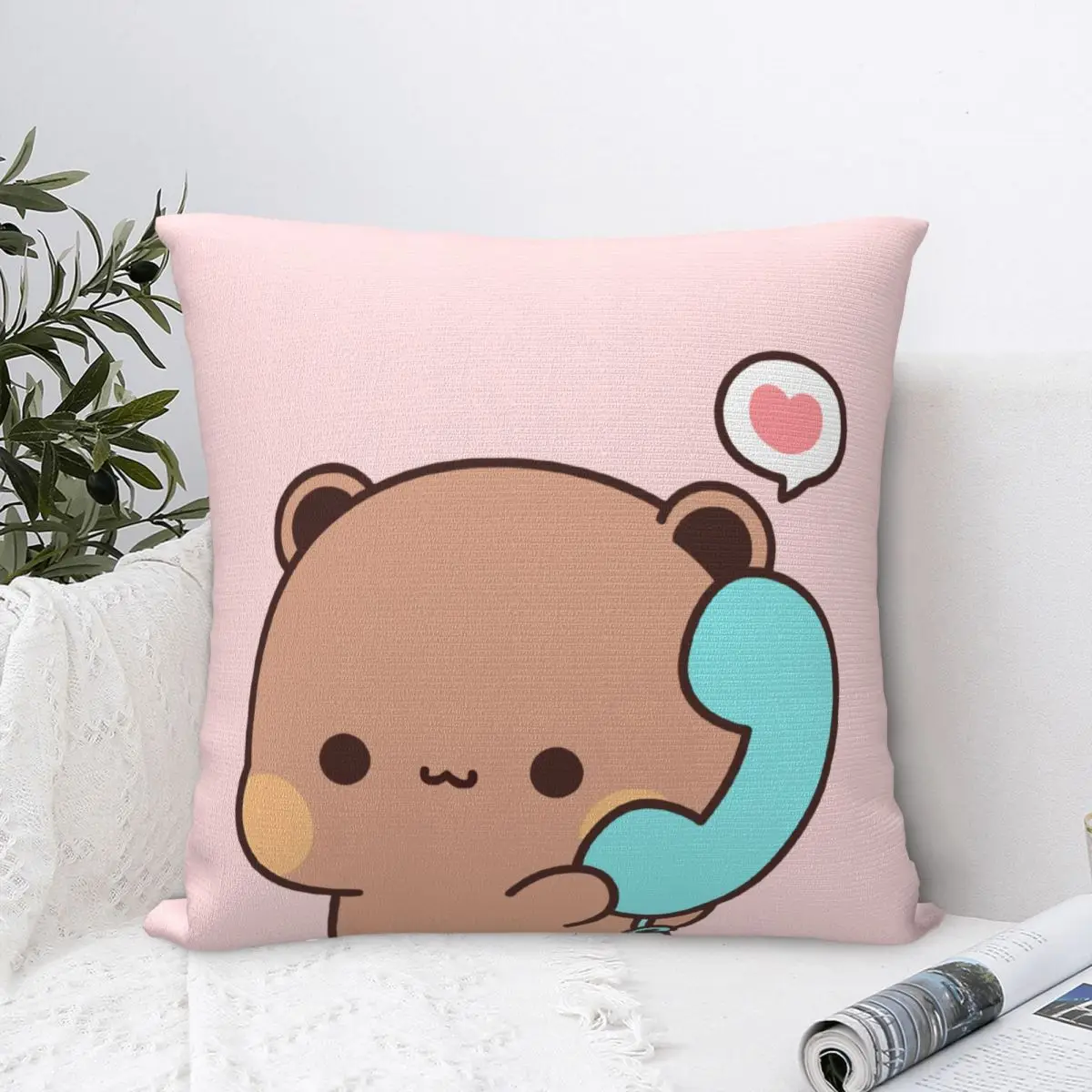 Cute Panda Bear Coppia Federa Per Cuscino Latte E Moka Bubu Dudu Zaino Cojines Copre La Decorazione Morbida Del Divano Stampata Fai Da Te