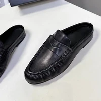 2026 New Fashion Classic Women Slippers Top Quality Leather Summer Woman Slides Flats Size 34-40 Casual Loafers Mules Slippers - Image 3