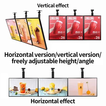 LED 슬림 스냅 프레임 라이트 박스 조명 포스터 디스플레이, 레스토랑 카페 상점용 LED 백라이트 메뉴 보드, 벽걸이 빌보드