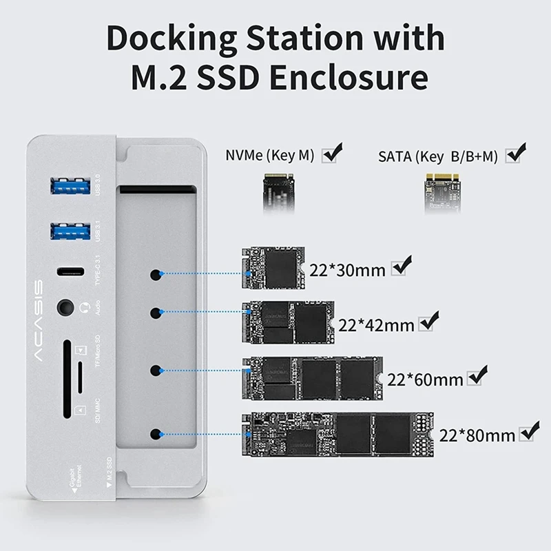ACASIS USB C Hub with SSD Enclosure, Laptop Docking Station with