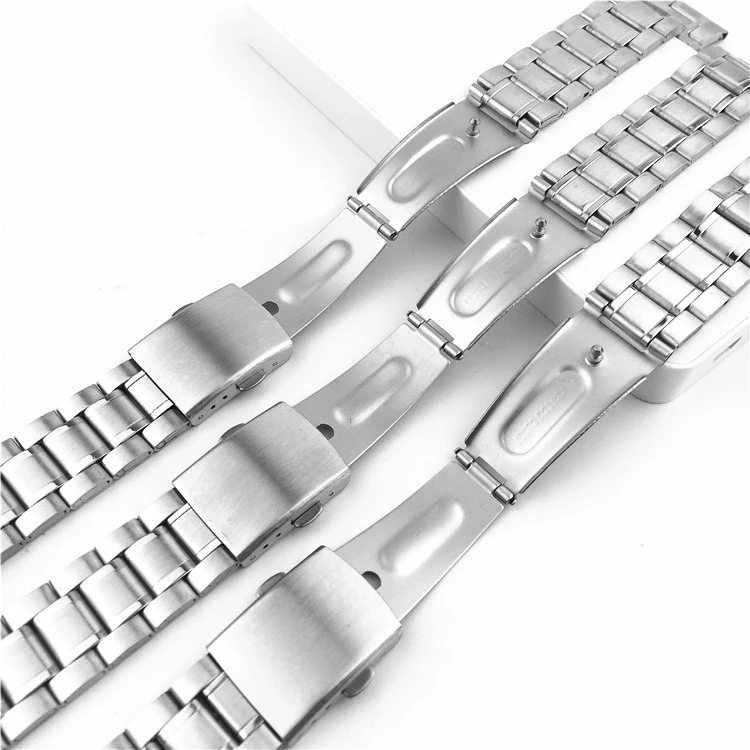 Elegant Stainless Steel Bracelet Watch Band with Secure Folding Clasp