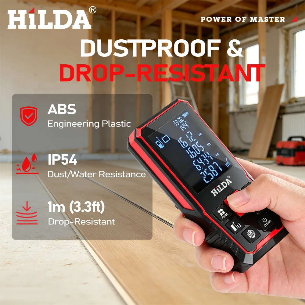 HILDA Professional Laser Distance Rangefinder Tool - Precision Measurement Ruler