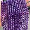 5A Natural Stone Purple Amethysts Beads Round Loose Spacer 4 6 8 10mm Pick Size For Jewelry Making Diy Bracelet Accessories 3