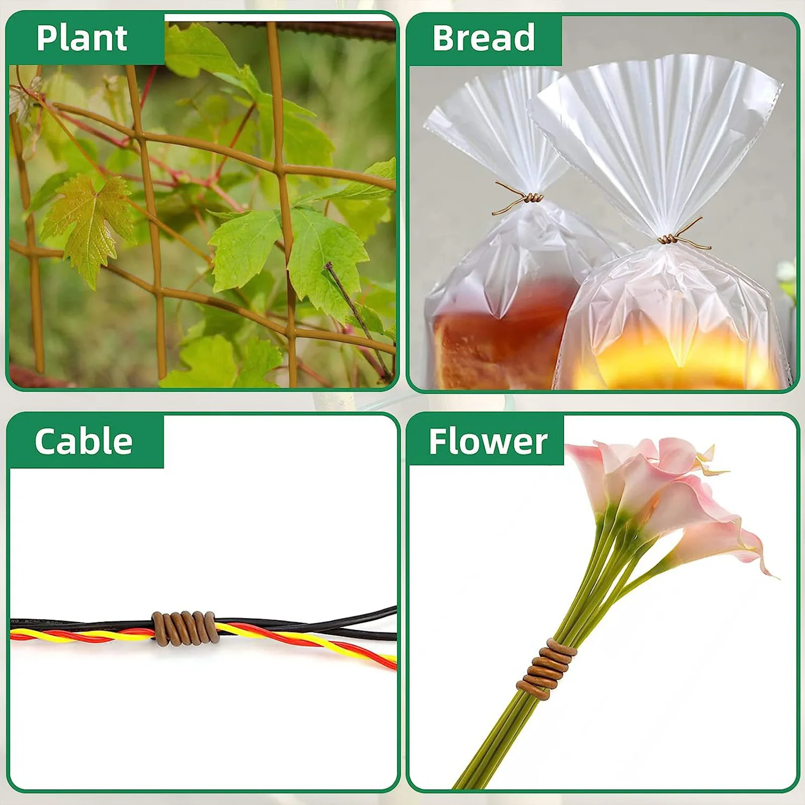 Plant Ties Plastic Plant Supports Plant Stem Support Plant Support Stick 20m Garden Tie Coated Twist Tie Reusable Rubber Ties Plant Support Twist Ties Easy Operation Plant Cables for Vegetable