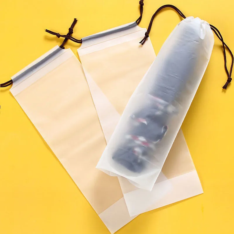 5pcs transparent umbrella storage bag waterproof drawstring pocket outdoor storage bag dustproof Umbrella Bag