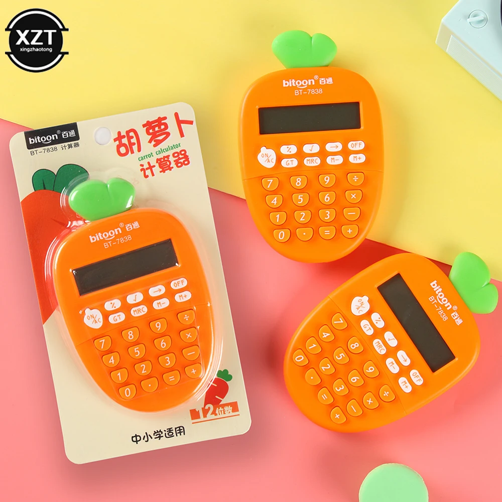 Description Picture 2 of itemPocket Carrot Calculator Kawaii Cute Calculator Cartoon Mini Portable Size Student Office Gift Display