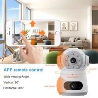 Caméra 4G avec carte Sim 8MP 4K double objectif double écran Audio bidirectionnel moniteur bébé intérieur caméra IP Surveillance CCTV sécurité à domicile 5
