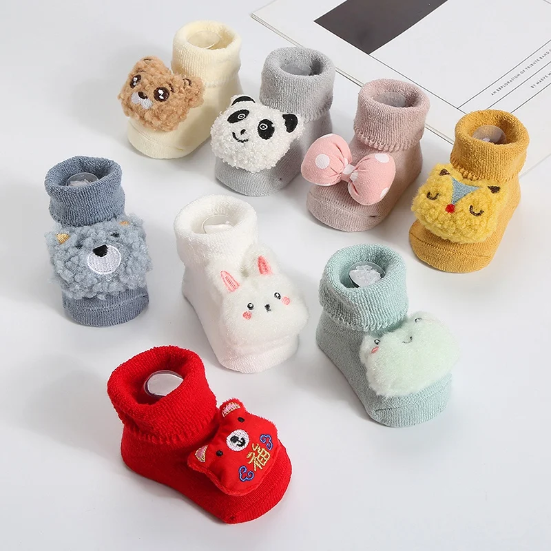 Autumn Winter Baby Shoes Thicken Toddler Floor Sock Shoes Children Warm Soft Anti-slip Walking Shoes Home Kids Casual Slippers 1