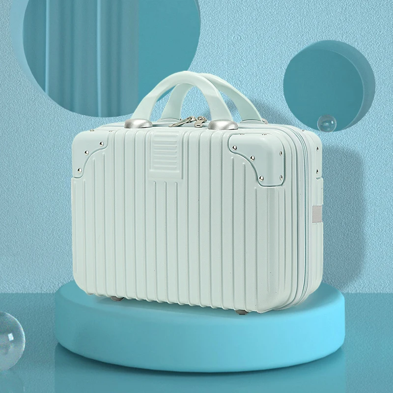 

14 inch Cosmetic Box Hand Luggage Organizer Makeup Case Small Mini Travel Suitcase Password Box Boarding Case