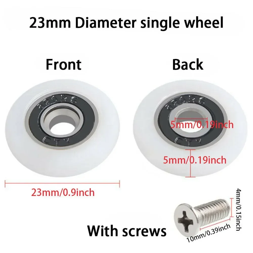 8Pcs Shower Door Roller Runner Wheels 19/23/25mm Wheel Diameter Shower Enclosures Steam Cabin Enclosures Replacement