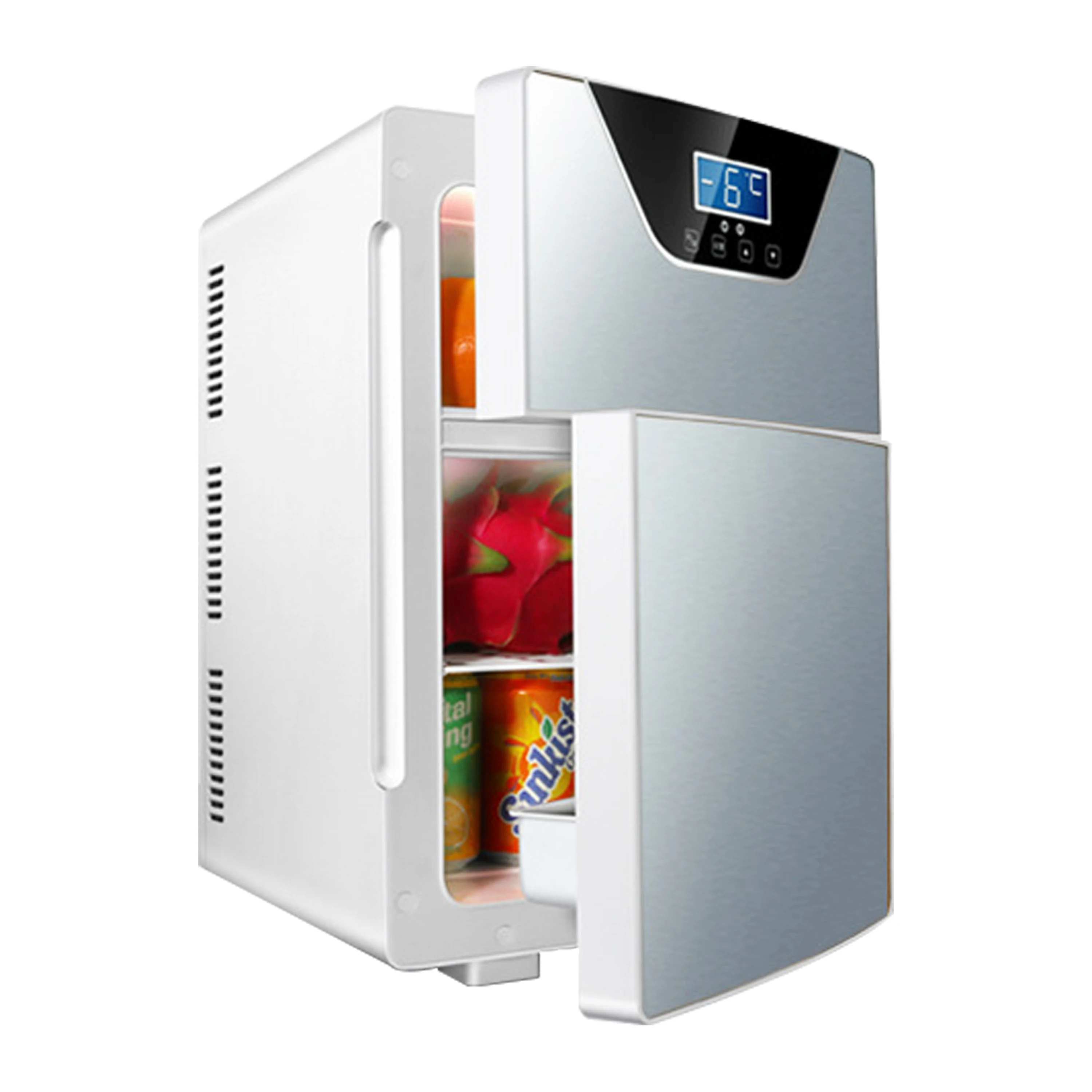 Rapid Refrigeration Fridge Slide Portable 20L triple-core two-door Mini Car Refrigerator