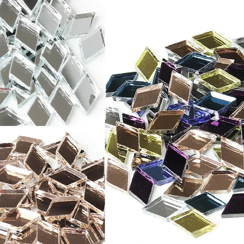 100g Glass Mirror Mosaic Tiles Bulk Diamond Shape DIY Craft Handcrafted Accessory Home Wall Artwork Decor Supplies arte glass mosaic tiles,mirror mosaic tiles,diy mosaic supplies
