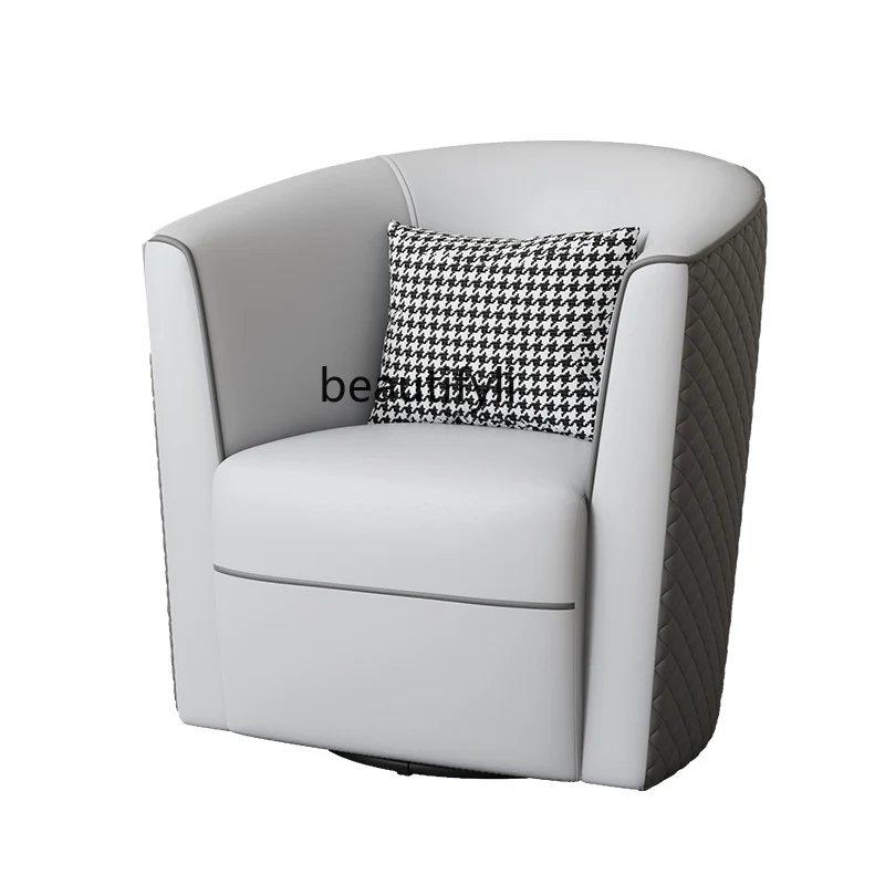 

Simple and Light Luxury Single Sofa round-Backed Armchair Combination Rotating Hotel Negotiation Table and Chair