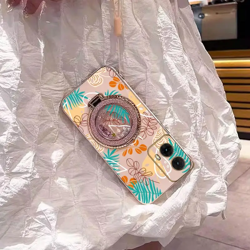 Luxurious Leaf-Patterned Plating Phone Case in G85 Line Design