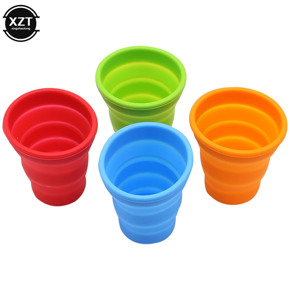 Folding Cup Portable Silicone Retractable Folding Cup 200ML High Temperature Resistant Outdoor Travel Water Cup