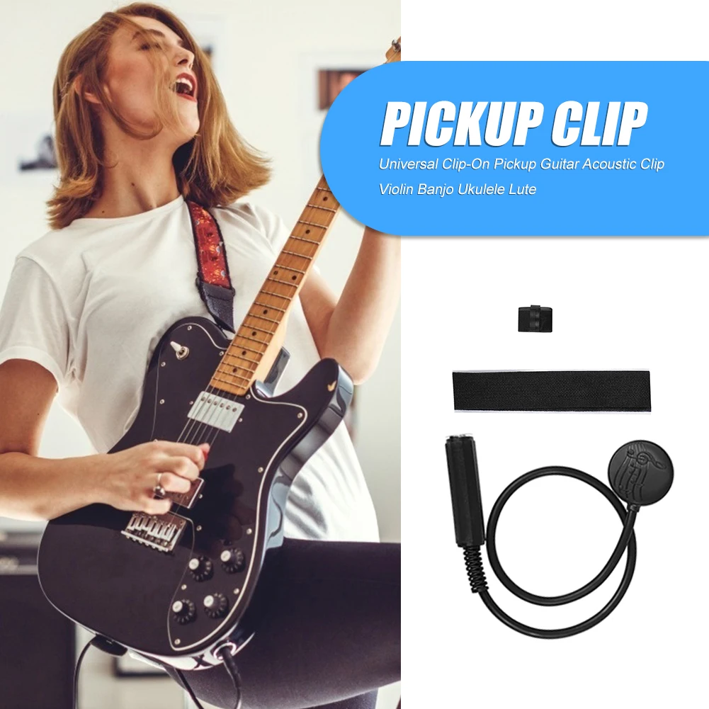 Portable Condenser Microphone Pickup Rubber Material General Contact Microphone Musical Instrument Accessories for Guitar Violin