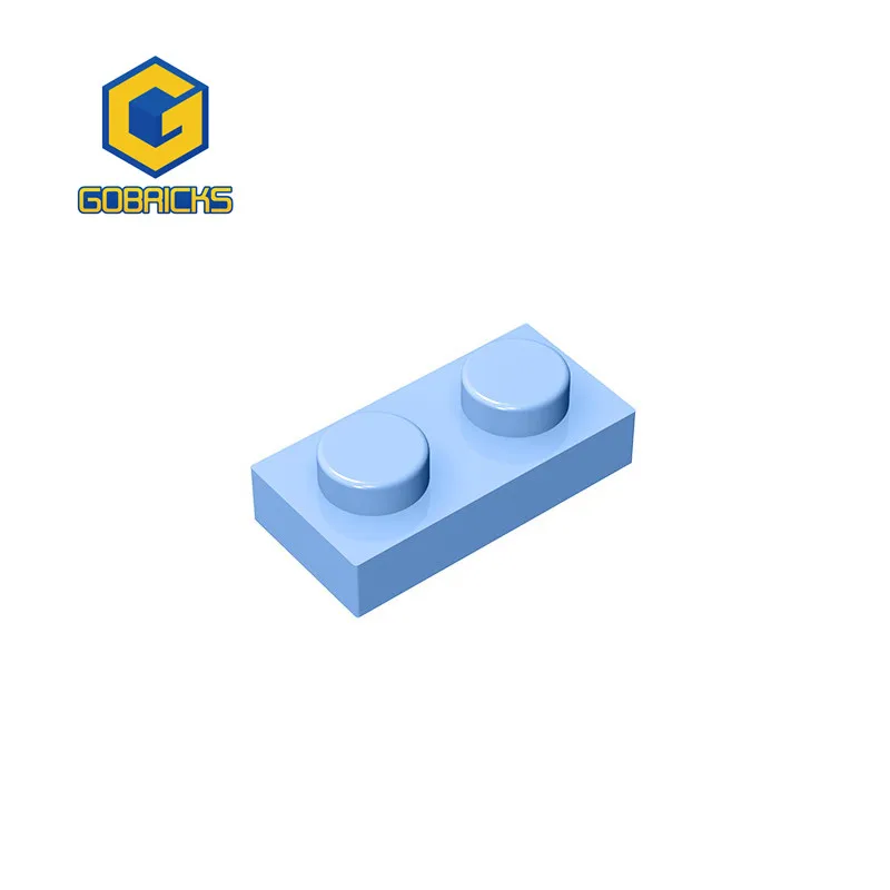 Gobricks 10Pcs Moc Assembleert Deeltjes Plaat 1X2 Compatibel Met 3023 6225 Diy Bouwstenen Deeltje Kid Puzzel speelgoed Gift