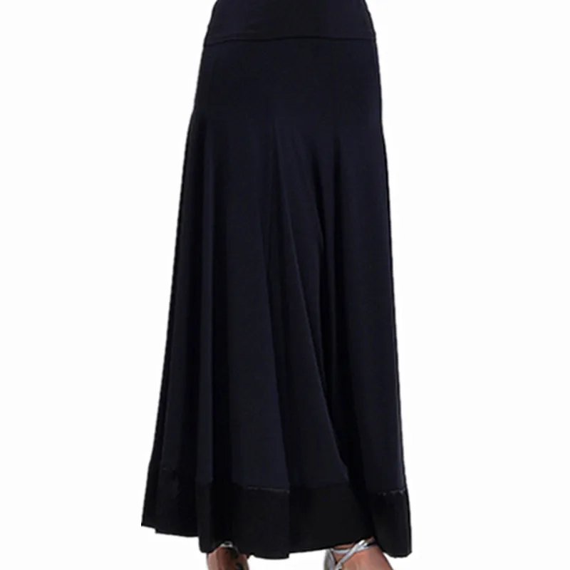 Satin Edge Ballroom Dance Skirt For Women Flamenco Skirt Flamenco Spanish Dance Costume Waltz Skirts Wear Long